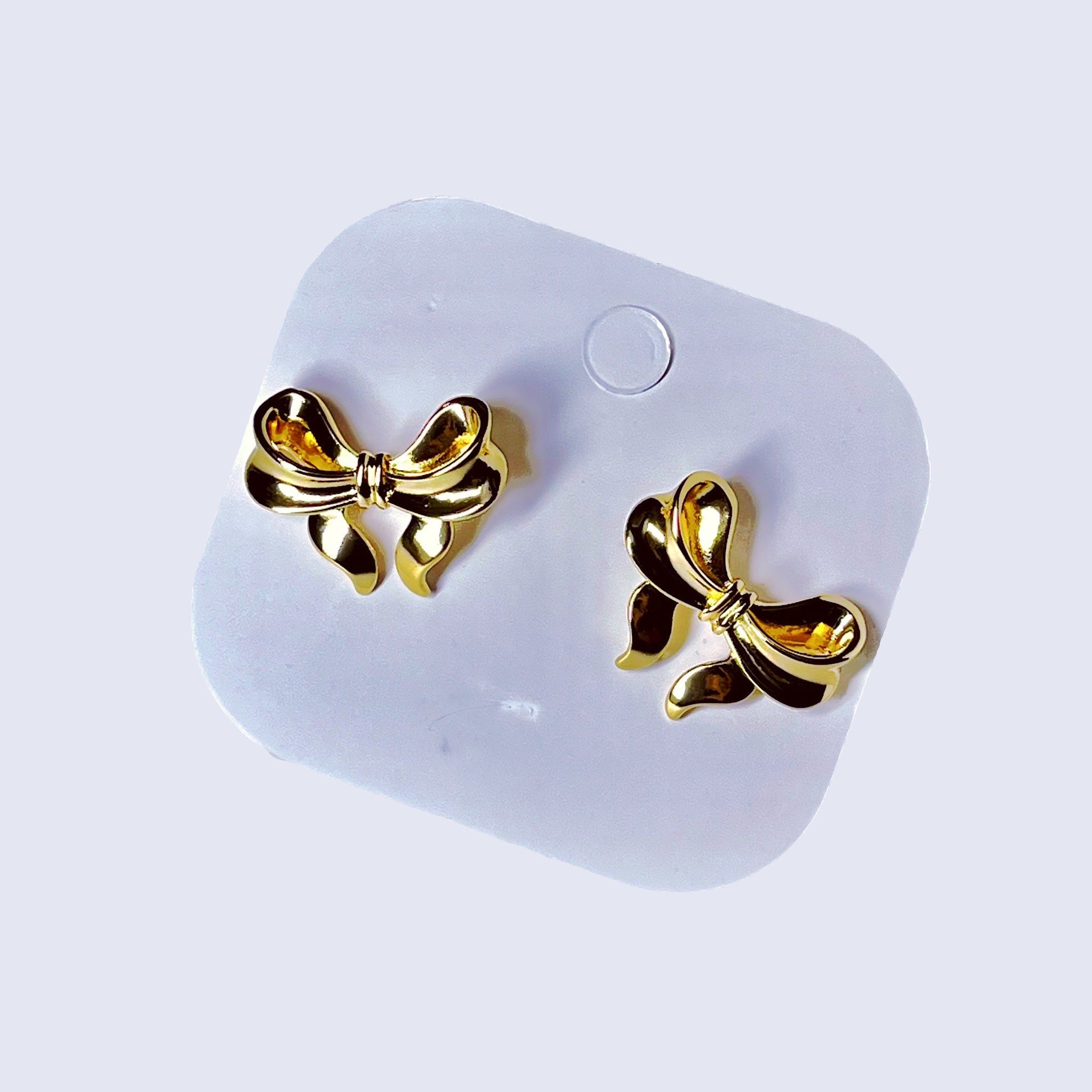 Golden Bow Stud Earrings