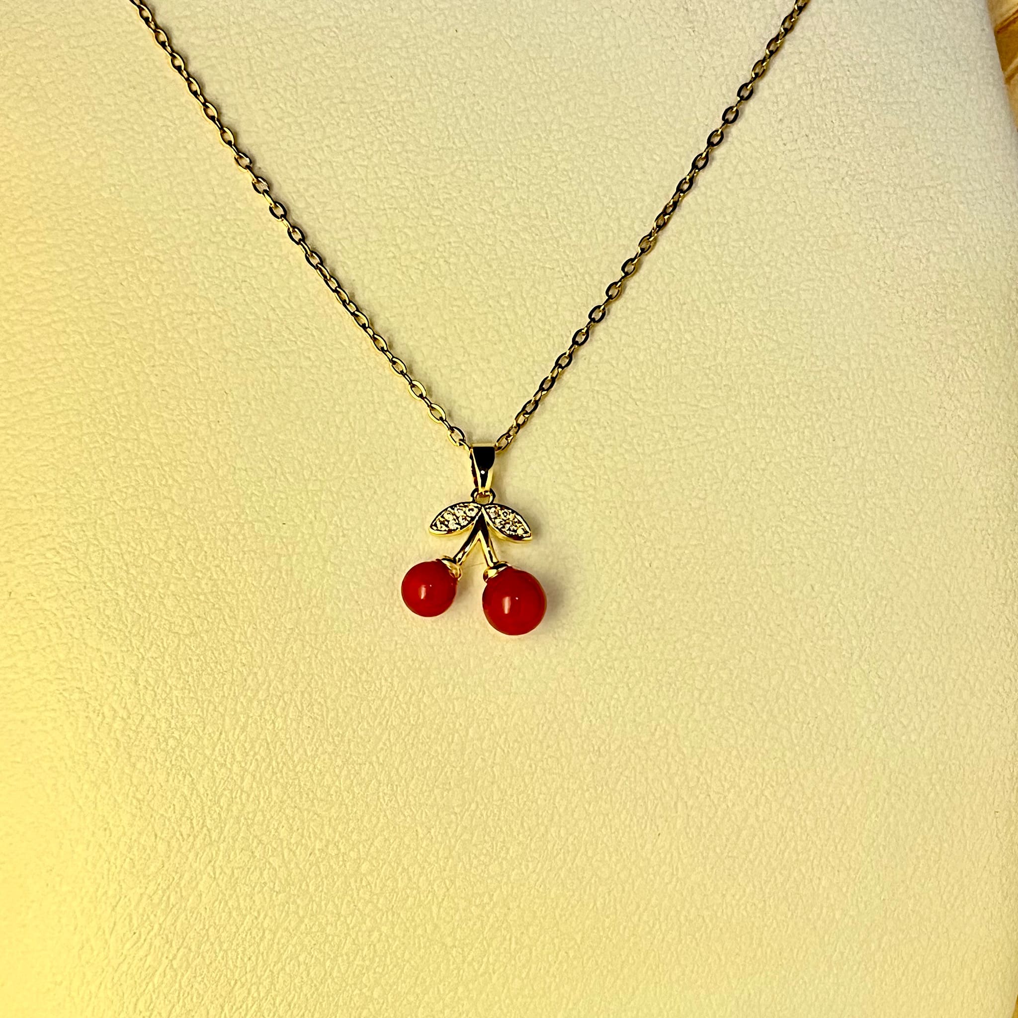 Gold Plated Cherry Necklace