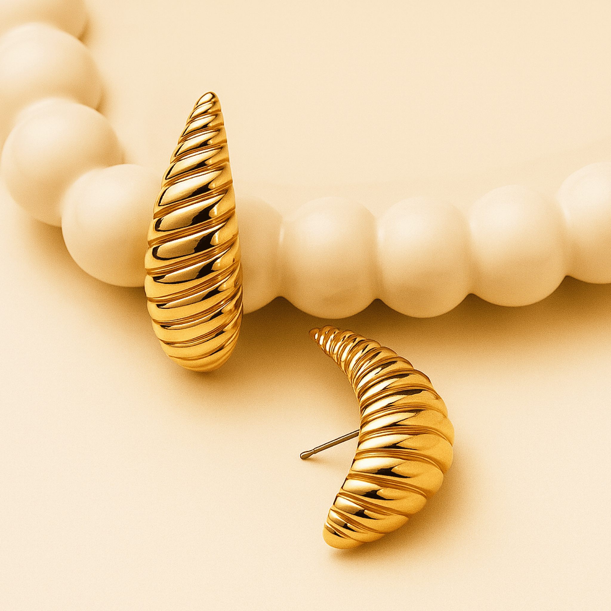 Twist Gold Plated Stud Earrings