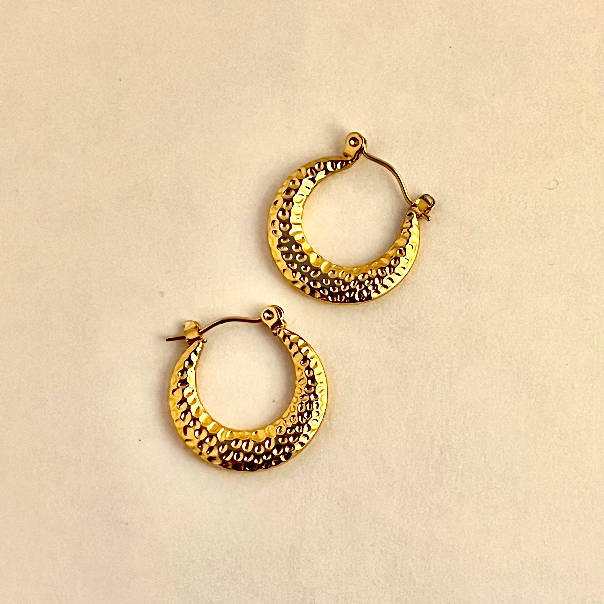 Hammered Hoop Earrings