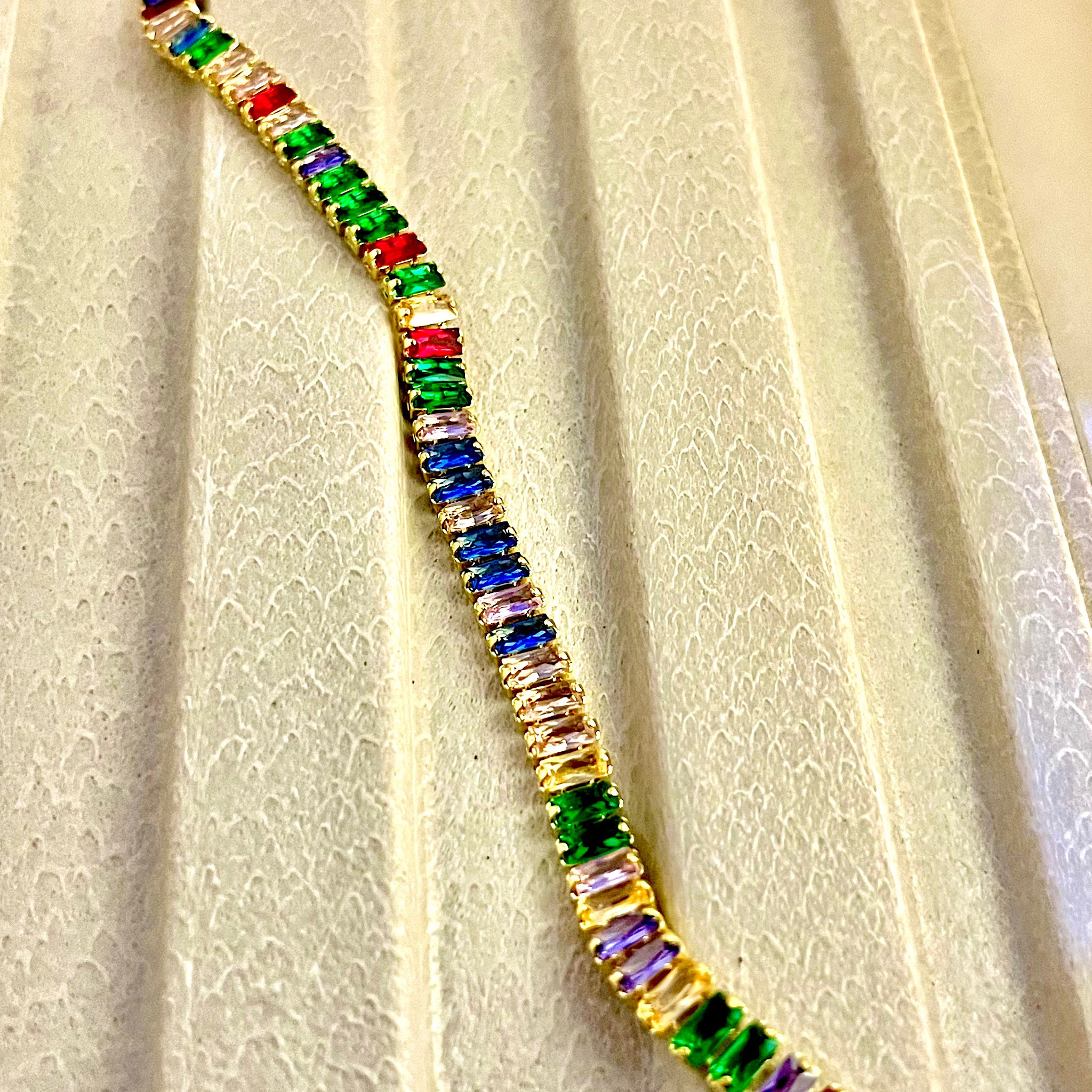 Elegant Multicolor Rainbow Tennis Bracelet