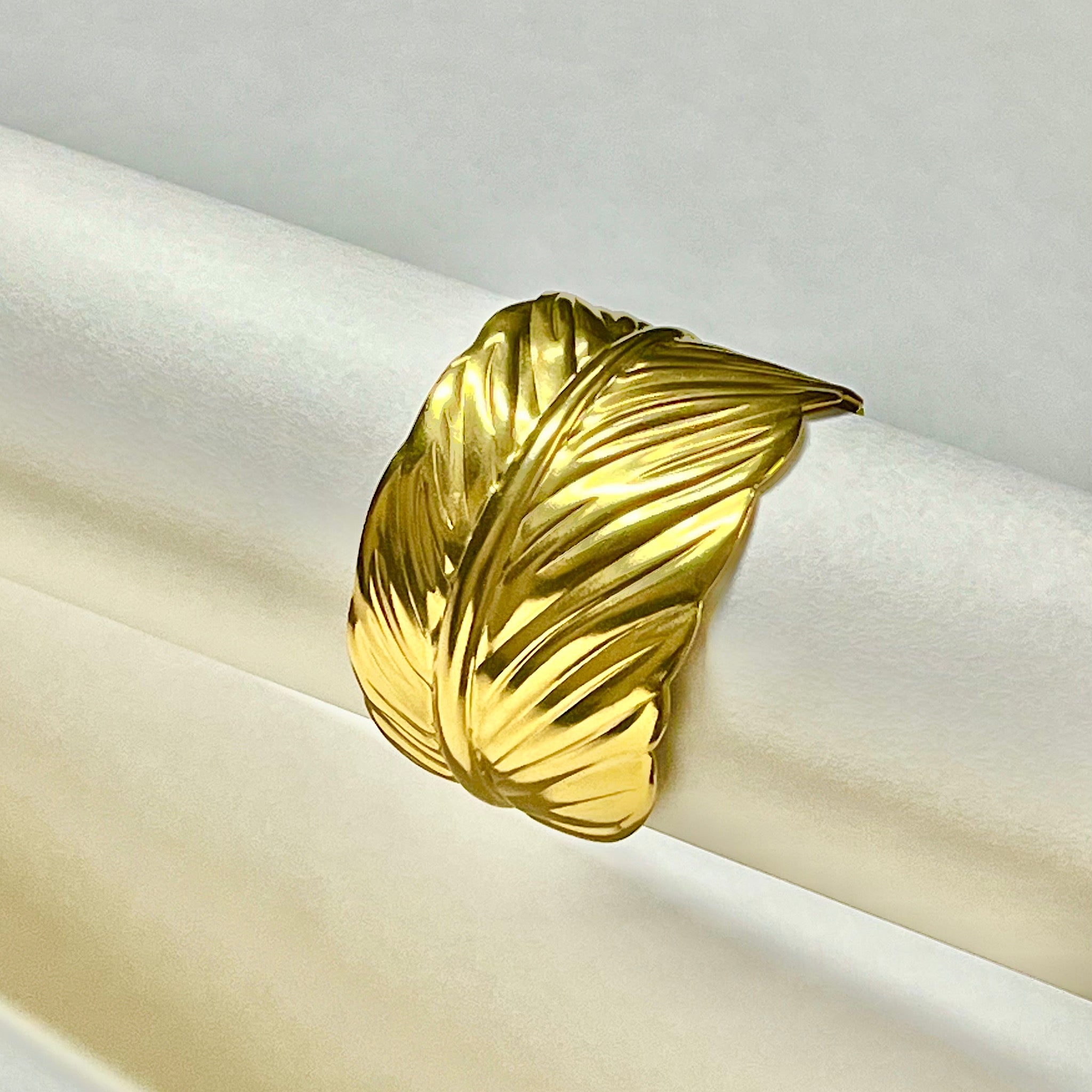 Golden Stack Leaf Cuff Bracelet