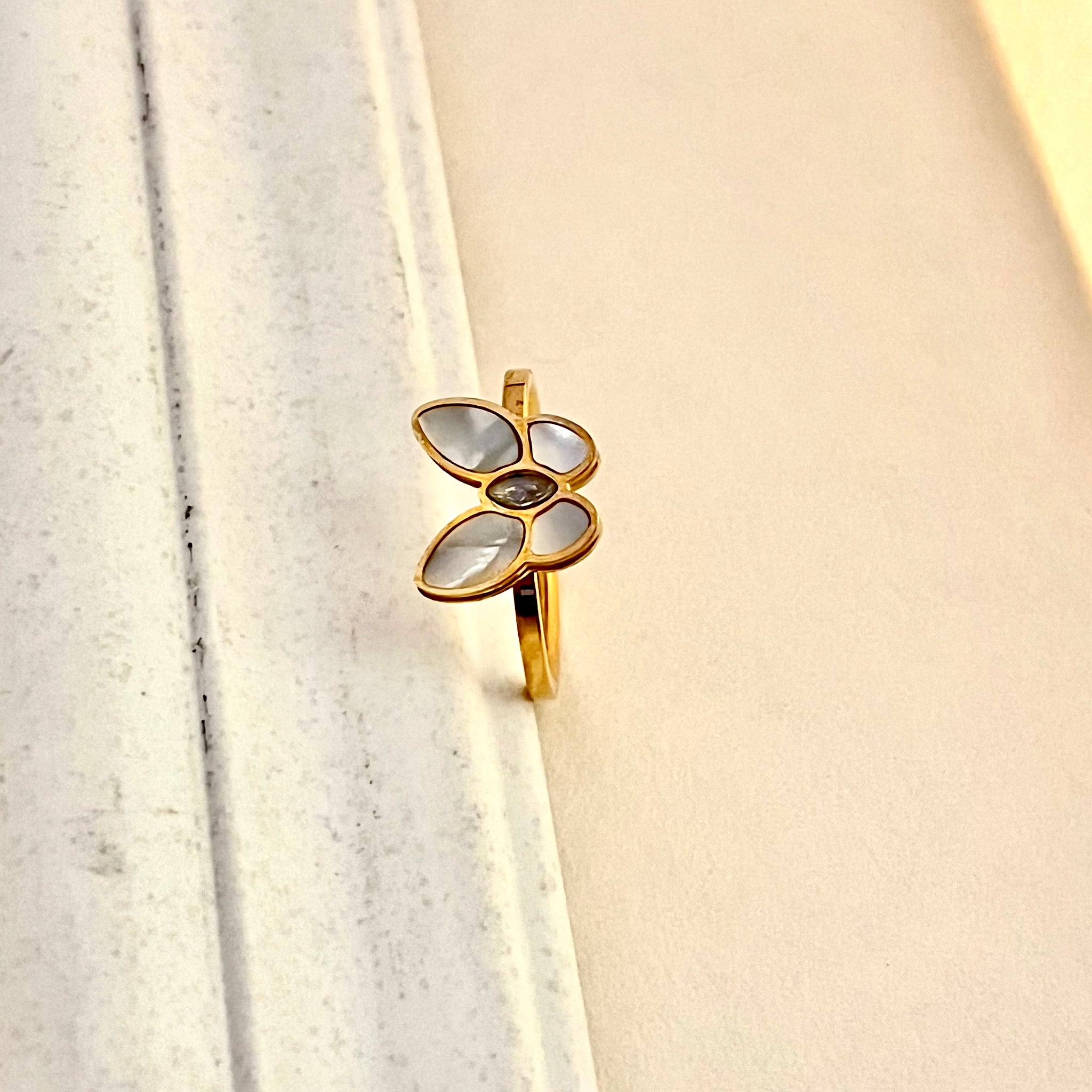 Ethereal Butterfly Pearl Ring