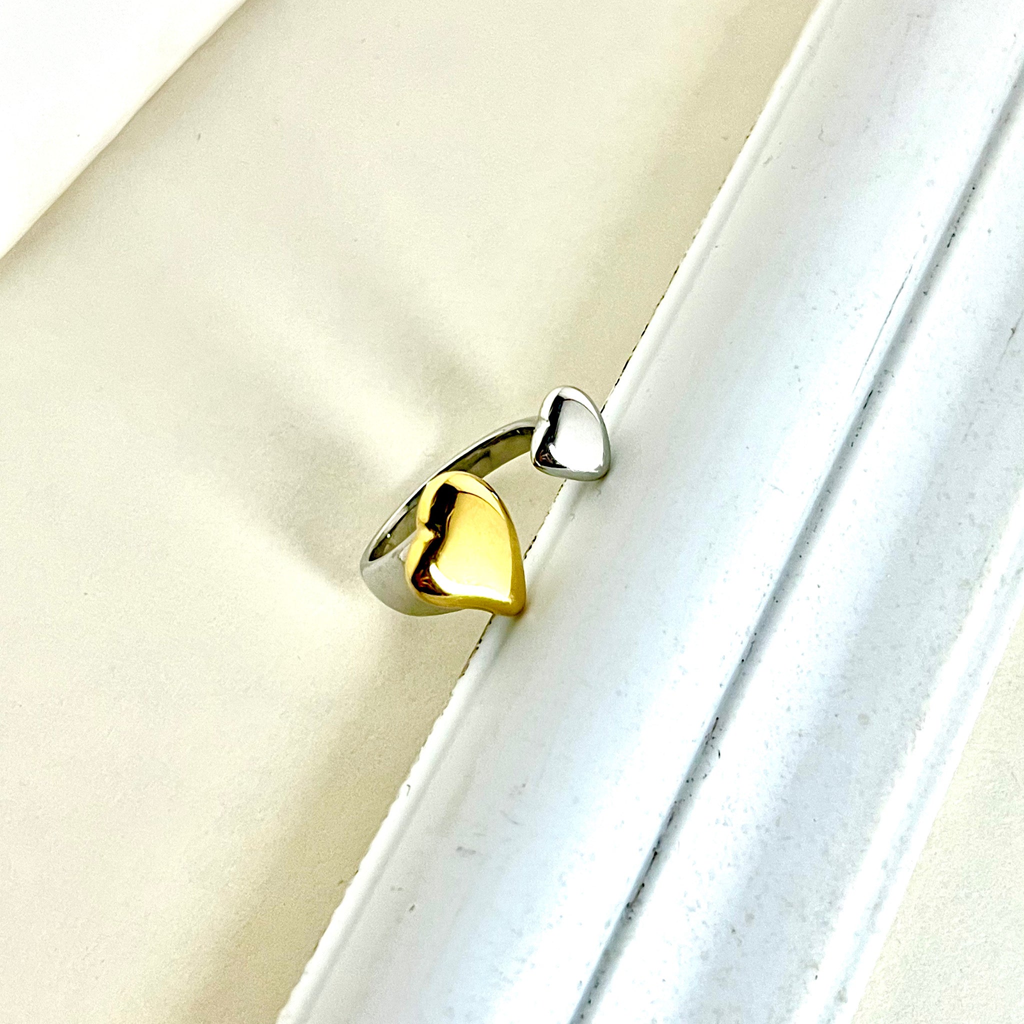 Dual Heart Open Ring