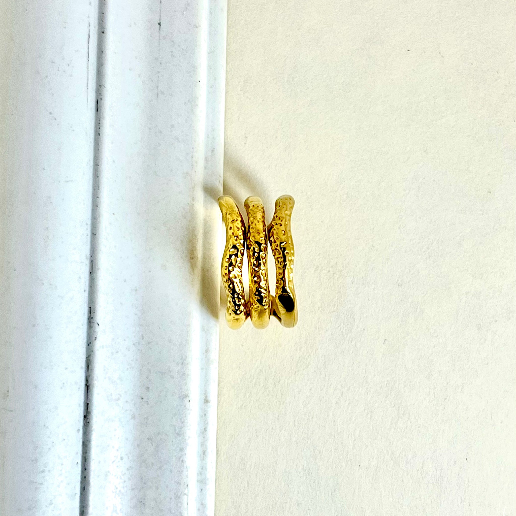 Hammered Multi-Band Statement Ring