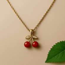 Gold Plated Cherry Necklace - KINYOI