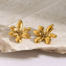 Gold - Plated Flower Stud Earrings - KINYOI