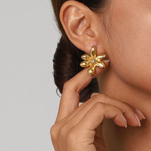 Gold - Plated Flower Stud Earrings - KINYOI