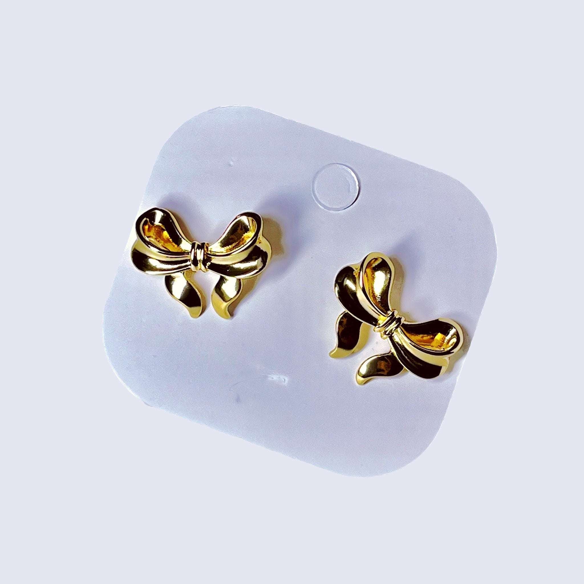 Golden Bow Stud Earrings - KINYOI