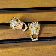 Golden Studded Leopard Face Stud Earrings - KINYOI