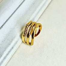 Hammered Multi - Band Statement Ring - KINYOI