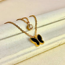 Little Black Butterfly Two - Layer Necklace - KINYOI