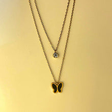 Little Black Butterfly Two - Layer Necklace - KINYOI