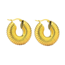 Ribbed Hoop Earrings - KINYOI