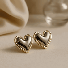 Statement Heart Dual - Tone Earrings - KINYOI